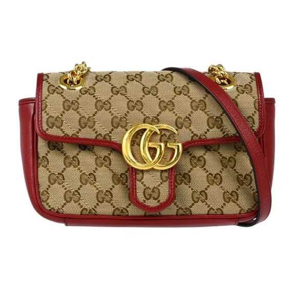 Gucci Beige Red Marmont Crossbody Bag - Picture 1 of 12